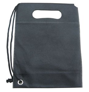 Sac à cordon personnalisé recyclable de taille moyenne en non-tissé avec motif de lettres et logo par Andony - Product Image 4
