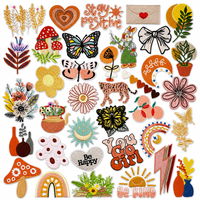 Patch brodé floral personnalisé, prix usine, faible MOQ, motif nature, badges thermocollants pour vêtements, sacs, DIY