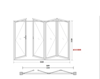 Portes pliantes intérieures en alliage d'aluminium sur mesure, adaptées aux lieux intérieurs tels que les écoles