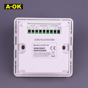 A-OK <strong>AC228</strong>-05 Electronic Wall Mount Touch Remote Control Double Route AC Motor Receiver Channel Free Stickers Mounting - Product Image 3