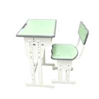 Ensembles de bureau et chaise pour étudiants en métal modernes et abordables, avec hauteur réglable, écologiques et ergonomiques pour les salles de classe des écoles primaires
