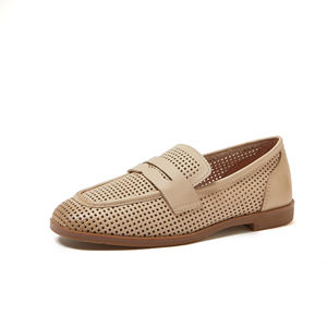 Nhà sản xuất giày dép thoáng khí, dép lê mùa hè bằng da thật rỗng, kiểu dáng đơn giản dành cho nữ và các quý cô, bán buôn. - Product Image 5