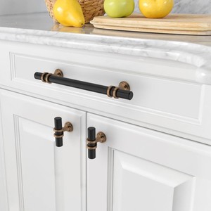Modern Minimalist <b>Door</b> Handle Black Gold Single Hole <b>Knob</b> Easy Installation Drawer Cabinet Hardware Accessory - Product Image 2