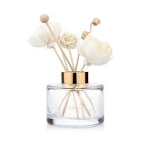 Flacon diffuseur de parfum de luxe en verre ambré de 120 ml avec design sérigraphié, couvercle en bambou et bouchon pompe, pour usage industriel OEM, vente en gros