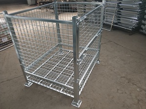 Plegable de malla de alambre de la jaula de almacenamiento de caja de acero plegable jaula de acero - Product Image 3