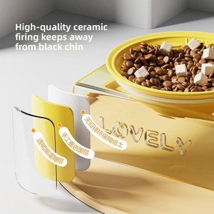 Comedero Elevado de Cerámica para Gatos con Soporte Acrílico, Diseño de Boca Ancha para Evitar la Tensión del Cuello y el Acampanamiento del <span class=keywords><strong>Barbilla</strong></span> en Gatos - Product Image 4