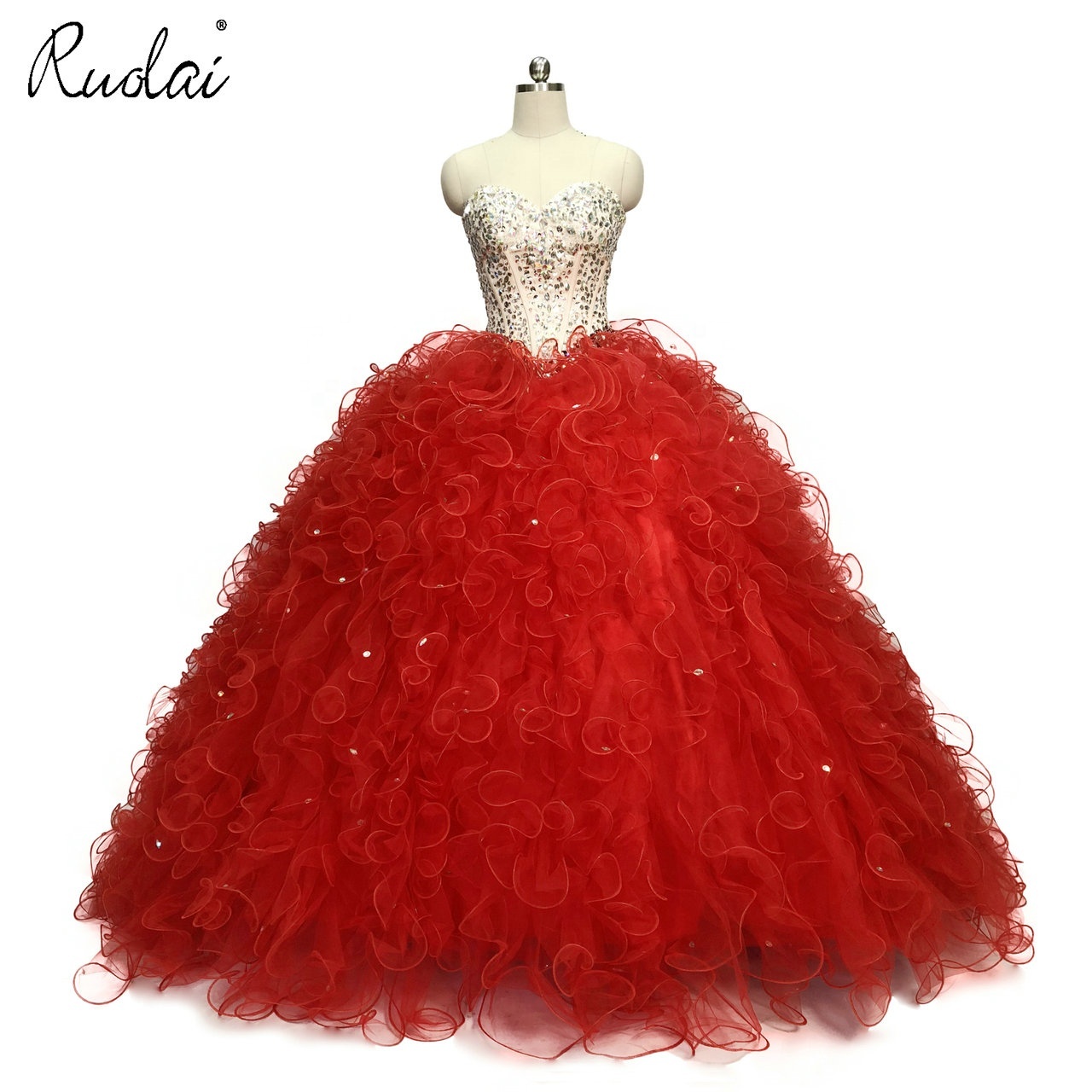 OEV-L4031 Sweetheart Neckline Beading Quinceanera Dresses Tiered Tulle Dresses for Quinceanera