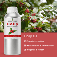 Huile essentielle de houx vert 100% pure naturelle de haute qualité, distillée à la vapeur en vrac pour l'aromathérapie et les cosmétiques