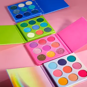 9 farbe Großhandel Hohe Pigment Private Label Kosmetik Make-Up leere lidschatten-palette paket Nach Lidschatten-palette