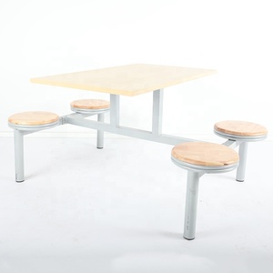 Offre Spéciale – Ensemble Table et Chaises de Restaurant/Cantine Moderne en Acier pour 6 Personnes – Idéal pour la Restauration Rapide Commerciale - Product Image 1