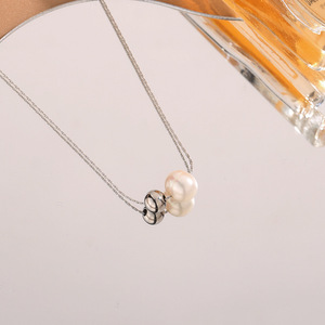 Hypoallergenic <strong>Freshwater</strong> <strong>Pearl</strong> Ball <strong>Necklace</strong> Adjustable 18K Gold Plated <strong>Necklace</strong> for Women - Product Image 3