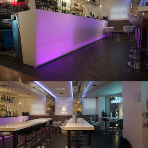 Màu hồng Led Wine Bar phân chất lượng tốt <span class=keywords><strong>corian</strong></span> uống Bar bảng trong nhà salad Bar truy cập - Product Image 5