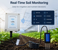 Testeur de sol intelligent pour l'agriculture 8 en 1 NPK PH EC Humidité Salinité Température Transmetteur sans fil LoRa 5KM IP68 pour serre et ferme
