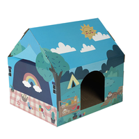 Maison pour chat en carton ondulé écologique en gros, assemblage sans outil pour les achats en gros d'installations multi-chats