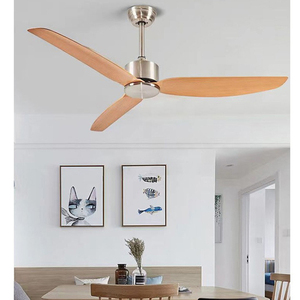 Chambre 36 ''56 52 pouces lame de bois brossé Nickel satiné AC DC ventilateur de plafond à moteur en cuivre avec érable 120V 60Hz - Product Image 5