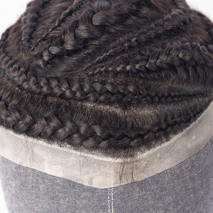 Tupé brasileño de cabello humano virgen para <span class=keywords><strong>hombre</strong></span> Color negro azabache <span class=keywords><strong>Afro</strong></span> Crnrow Box <span class=keywords><strong>Trenzas</strong></span> Tupé de encaje completo - Product Image 3