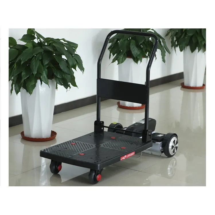 Foxtechrobot Electric Trolley Flatbed Logistics Picking Truck Turnover Folding Trolley Self-Balancing Scooter Hand Cart