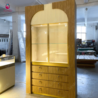 Vitrine à bijoux de luxe sur mesure Sundo, cadre doré moderne, éclairage LED en verre, comptoir mural pour magasin de bijoux