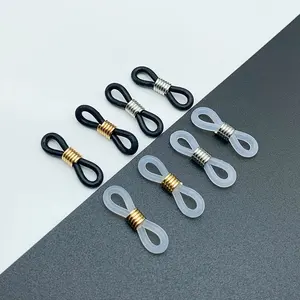 Kacamata rantai karet silikon cincin tidak licin multiwarna ujung Retainer DIY aksesoris pemegang tali konektor kacamata