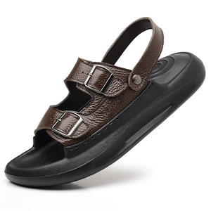 Sandalias Reversibles de Cuero Vacuno de Primera Calidad para Hombre, con Suela Gruesa, para Conducir, Playa y Actividades al Aire Libre - Product Image 4