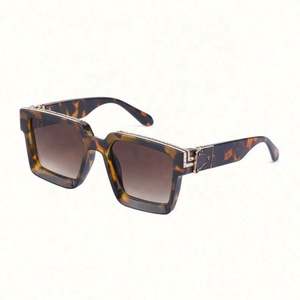 Gafas de Sol de Piloto de Lujo de Diseño Nuevo 2022, con Incrustaciones de Diamantes, Lentes Cuadradas Grandes con Degradado, Unisex, con Cadena - Product Image 3