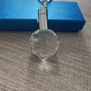 Wholesale Customizable Glass LED Light <b>Keychain</b> with Laser Engraved Logo Luminous Crystal Design Unique <b>Personality</b> Gift - Product Image 3