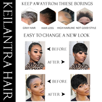 Perruque courte brune en dentelle transparente pour femmes noires, cheveux humains brésiliens Remy, fabriquée à la machine, densité 150%, marque NUOCHENG