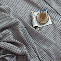 Couverture d'été fine en pur coton gaufré, rafraîchissante pour canapé, couverture de sieste pour climatisation, tailles simple et double