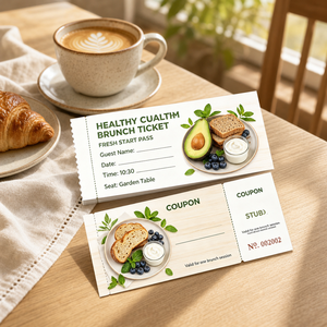 Individueller Frühstücks-Gutschein OEM ODM Fabrik Großhandel Gestanzte Perforierte Lose Blätter Kostenloses Design Über 1000 Stück Massen-Branding - Product Image 1