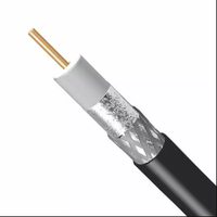Câble coaxial isolé RG59 avec gaine en PVC, longueur 305 m, conducteur en cuivre nu, blindage en feuille d'aluminium, connecteur F/BNC pour