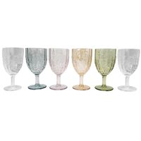 Verres à vin rouge en verre coloré à motif floral pressé, sans plomb, gobelets en vrac pour décoration de table de mariage, vente en gros