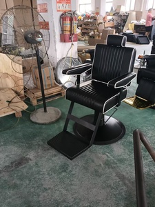 Sillón de Barbería Hidráulico Negro, Giratorio 360 Grados, Ajustable en Altura, Tapizado, para Salón de Belleza - Product Image 2