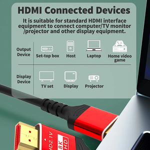 Biểu tượng tùy chỉnh mạ vàng cho <span class=keywords><strong>HDMI</strong></span> cho <span class=keywords><strong>HDMI</strong></span> 2.1 cáp 8K 60Hz/4K 120Hz tùy chỉnh âm thanh video <span class=keywords><strong>TV</strong></span> cáp PVC bện cho máy tính - Product Image 5