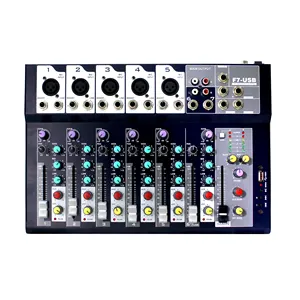 Mixer Audio compatto 7 CH di alta qualità di vendita caldo con Mixer Audio professionale Cqualizer a 3 bande