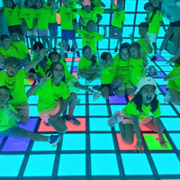 Écran de tuile de parc de Projection de grille interactive petits groupes tactiles vente de solution de projet jeu de plancher Led mobile