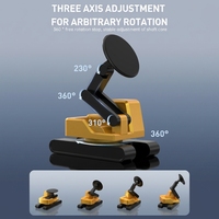 Nouvelle innovation : support de téléphone magnétique stabilisateur rotatif à 360° avec base lestée, design pliable, support de téléphone en métal pour bureau