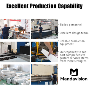 MAMDAVISION <span class=keywords><strong>Porte</strong></span> <span class=keywords><strong>de</strong></span> <span class=keywords><strong>garage</strong></span> moderne en aluminium <span class=keywords><strong>avec</strong></span> fenêtre en verre dépoli, décoration en bande métallique, télécommande, sur mesure pour villa et maison - Product Image 6