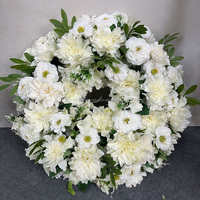 Décorations funéraires, arrangement de fleurs artificielles, couronne de fleurs pour funérailles