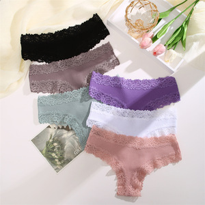 Seamless Lace Thongs for <strong>Women</strong> No Show Thong Underwear Lady Breathable Comfort Panty Soft <strong>Tanga</strong> Sexy <strong>Briefs</strong> Panties - Product Image 4