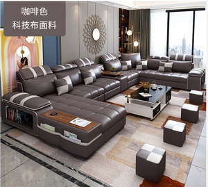 Châu Âu Nhà Tùy Chỉnh Thoải Mái Da Sofa Đặt Có Thể Điều Chỉnh Đầu Gối Chính Hãng Da Góc Sofa Cho Phòng Khách Tầng Hầm - Product Image 2