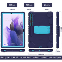Penutup Tablet tahan guncangan seluruh tubuh anak, dengan sandaran bawaan untuk Samsung Galaxy Tab S7 FE T730 2021