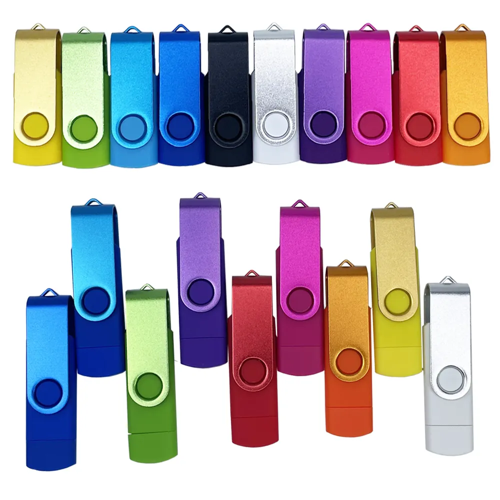 Atacado LOGO personalizado OTG USB Flash Drive usb stick 4gb 8GB 16GB 32G 64GB 128GB USB 2.0 3.0 OEM ROHS FCC Ce pendrive OTG Memória