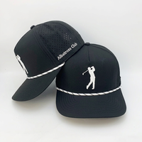 Casquette de sport blanche imperméable en polyester avec ventilation découpée au laser, logo brodé personnalisé, OEM ODM, vente en gros