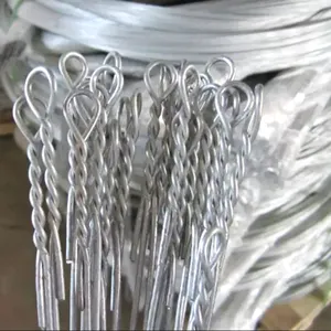 Fio de salvamento galvanizado do laço/fio de enfardadamento algodão link rápido com laços únicos/dobro/fiando o laço um laço lateral