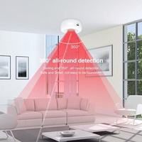 Sensor de Movimiento PIR con Control Remoto por Aplicación Tuya, Alimentación USB, Alarma de Seguridad, Detector de Movimiento de 360 Grados para Techo, Zigbee 3.0