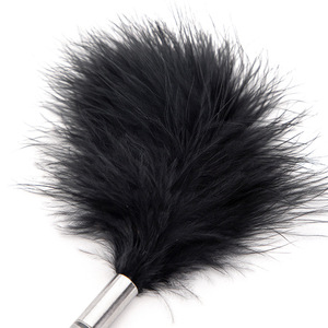 Collier en soie noire avec plume pour chatouiller, accessoires de jeu pour adultes - Product Image 5