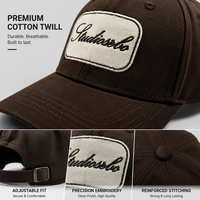 Casquette de baseball personnalisée Melbourne avec patch carré brodé, en coton doux, vintage, respirante, imperméable, unisexe, pour les sorties quotidiennes