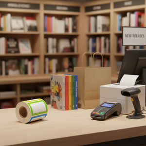 Étiquettes adhésives thermiques colorées, écologiques, durables, imperméables, à bords colorés, 500 pièces, rouleau d'autocollants - Product Image 4