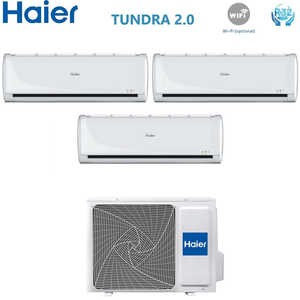 Climatizador acondicionado Haier Trial Split Inverter serie TUNDRA 2,0 9 + 12 + 12 con 3U70S2SR2FA Wi-Fi de la serie Opcional 9000 + 12000 - Product Image 1