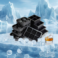 Moule à glaçons en silicone de 100 ml avec couvercle, grande capacité, bac à glaçons ronds pour refroidir le whisky, démoulage facile, vente en gros